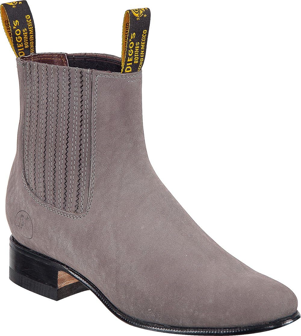 

Мужские короткие классические ковбойские ботинки из натуральной кожи нубук The Shoppe, серый