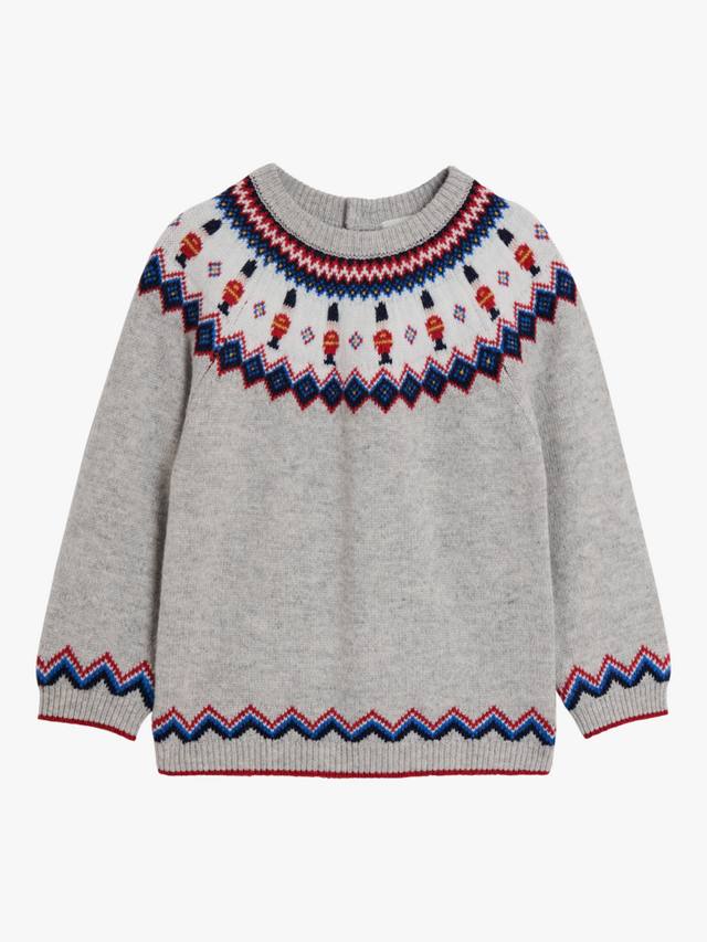 

Детский джемпер London Guard из шерстяной смеси JoJo Maman Bébé, Marl Grey