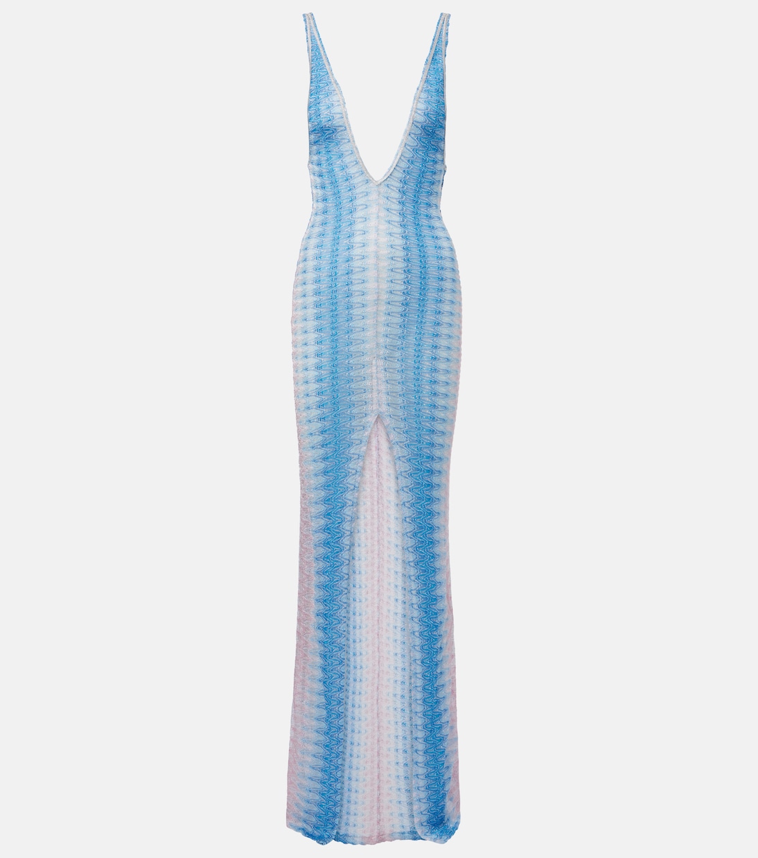 

Макси-платье с зигзагообразным омбре из ламе Missoni, Blue And Pink Tones