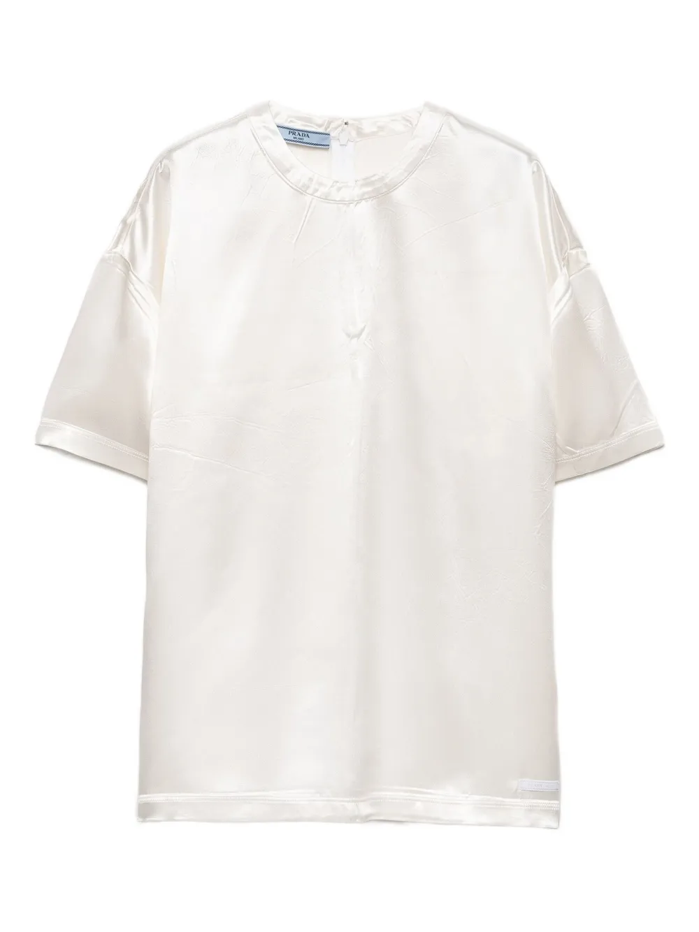 

Топ с короткими рукавами и логотипом в виде треугольника Prada, белый