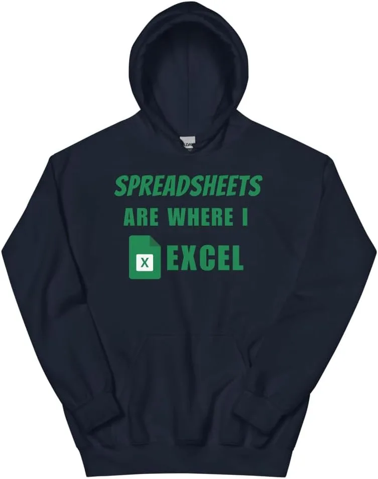 Толстовка с принтом "Spreadsheets are Where I Excel" - смешной подарок для бухгалтера Generic, темно-синий