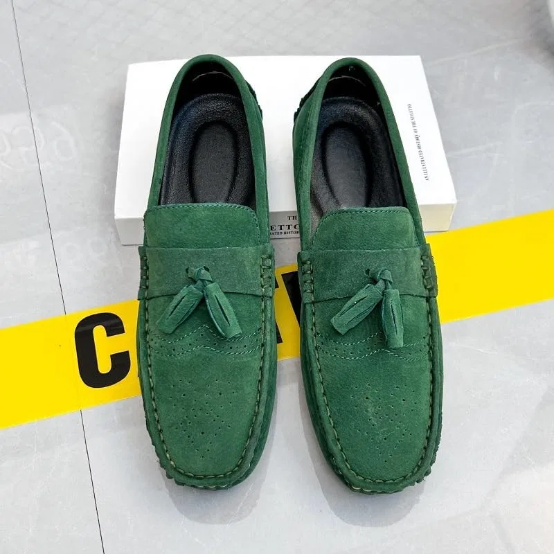 Лоферы мужские, замшевые, Loafers, Green PUGHGAETZF — фото 4