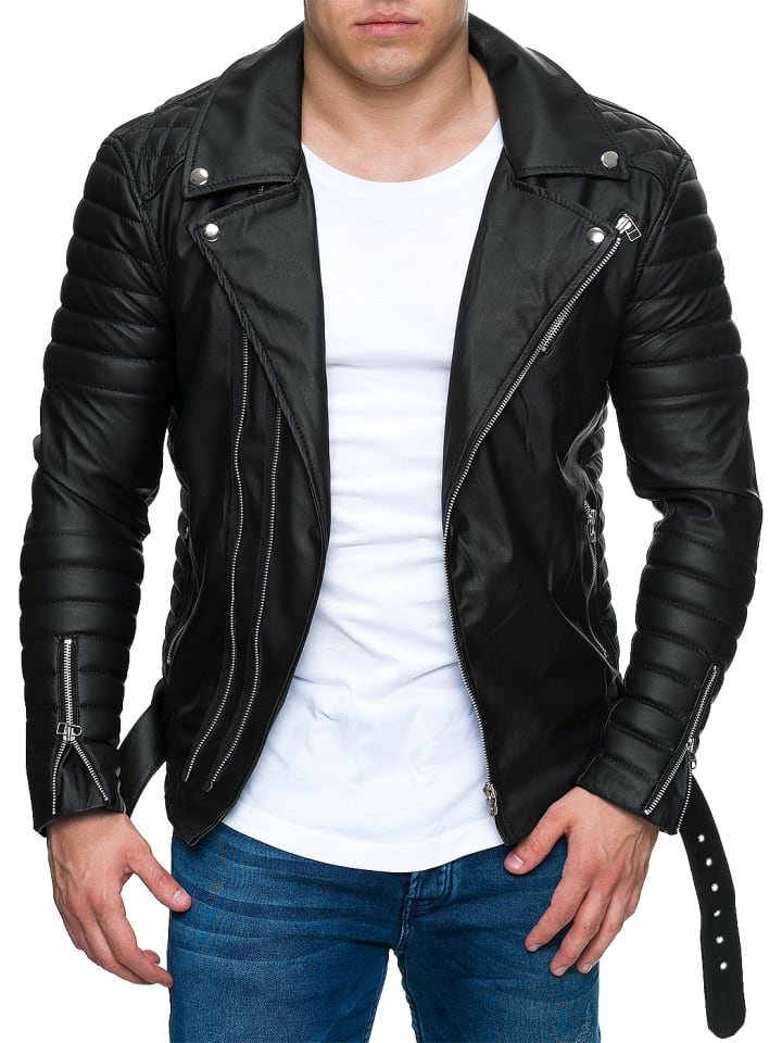 

Куртка из искусственной кожи XXXL черного цвета Reichstadt