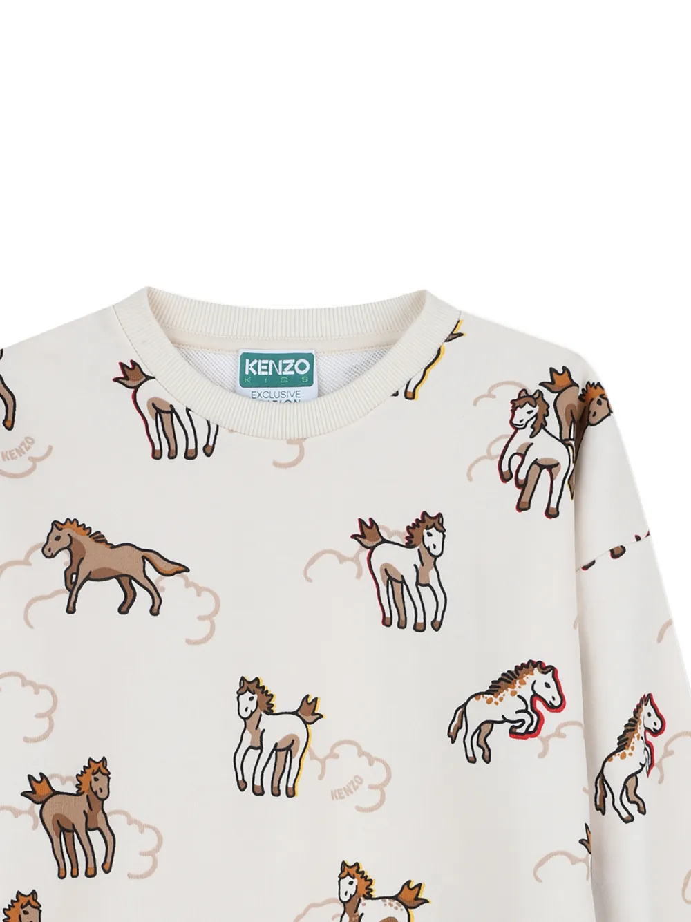 Платье Lunar New Year с принтом Kenzo Kids, бежевый — фото 3