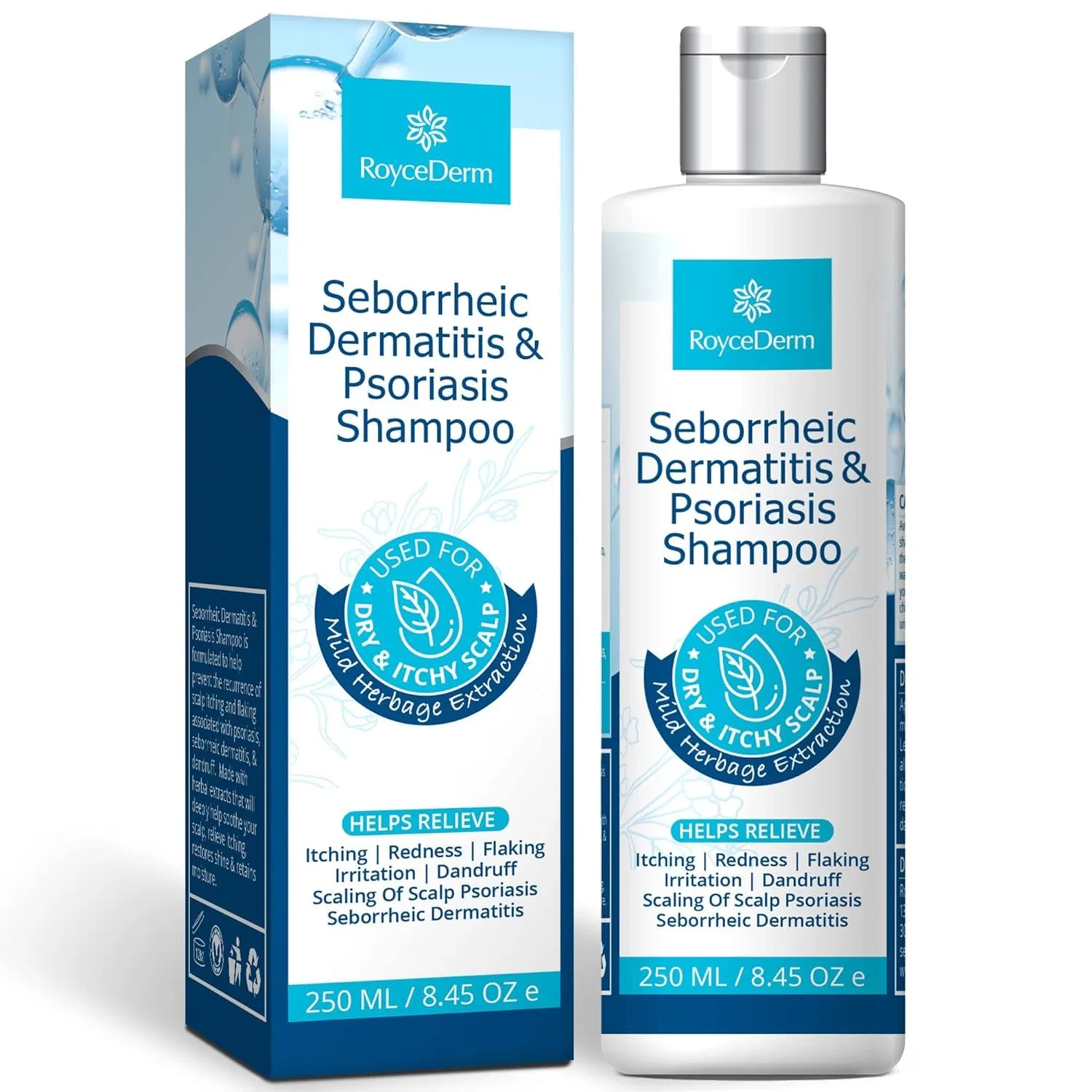 Шампунь RoyceDerm от себорейного дерматита и псориаза Roycederm, White