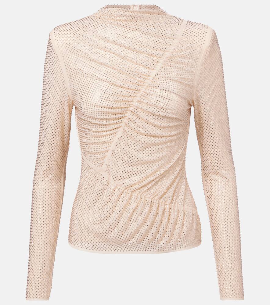 

Топ с рюшами и стразами Self-Portrait, Champagne