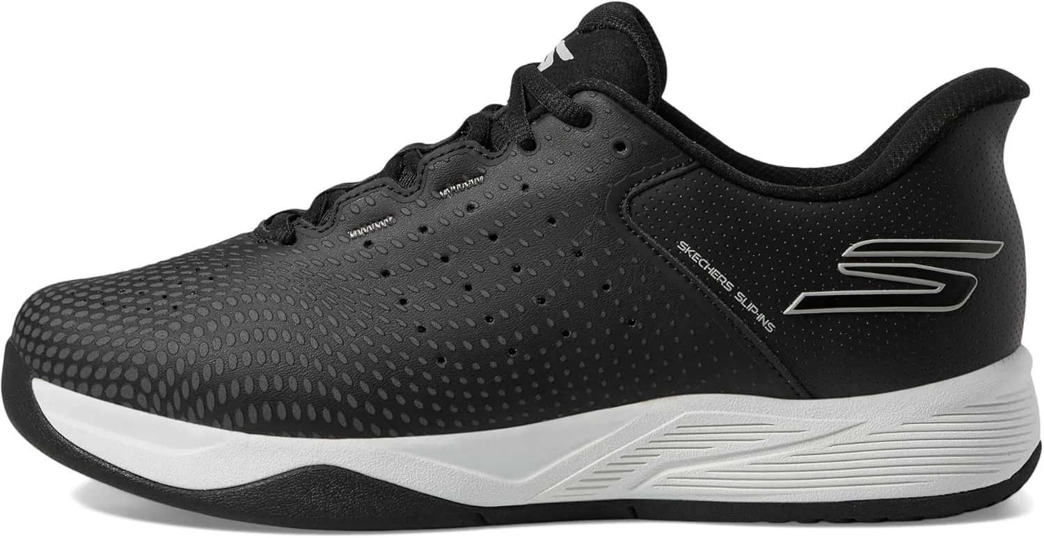 Мужские кроссовки Skechers Viper Court Reload с легким надеванием без рук, черно-белый — фото 4