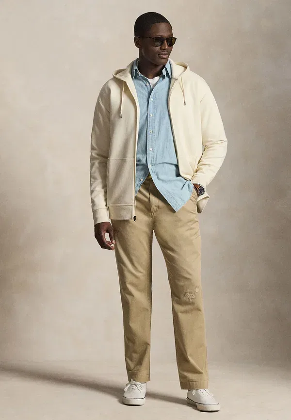 Толстовка на молнии Double Knit Full Zip, Polo Ralph Lauren Big & Tall, кремовый — фото 2