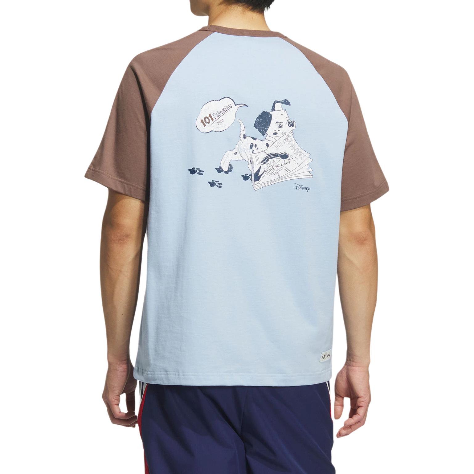 Футболка Dishini, Lianmingkuan x Disney Dalmatian Raglan Unisex Adidas Originals, сине-коричневый — фото 3