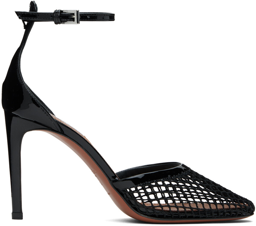 Черные туфли на высоком каблуке в сетку ALAÏA, Noir