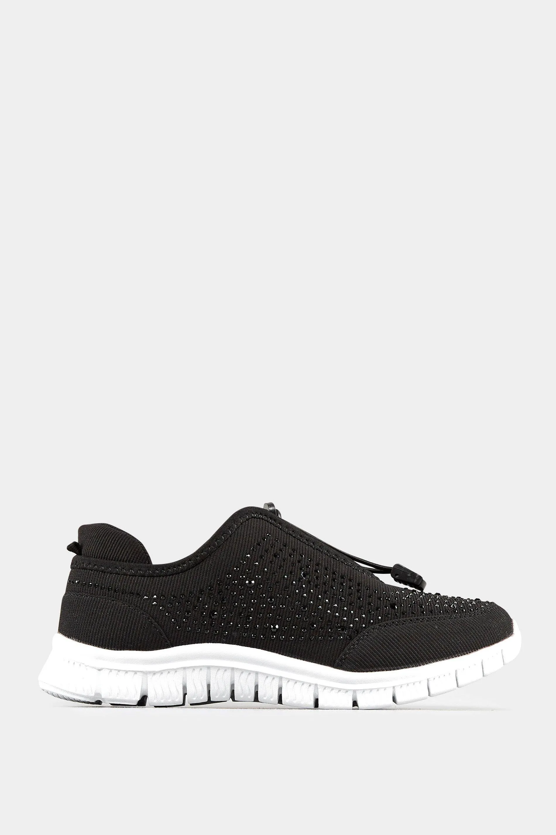 Кроссовки Wide and Extra Wide Fit Embellished Drawcord Trainers Yours, белый — фото 4