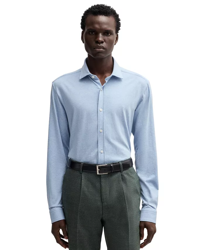 

Мужская классическая рубашка Slim-Fit Hugo Boss, синий
