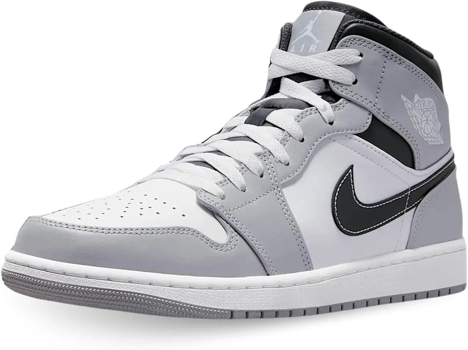 Мужские баскетбольные кроссовки Nike Air Jordan 1 Mid, серый белый