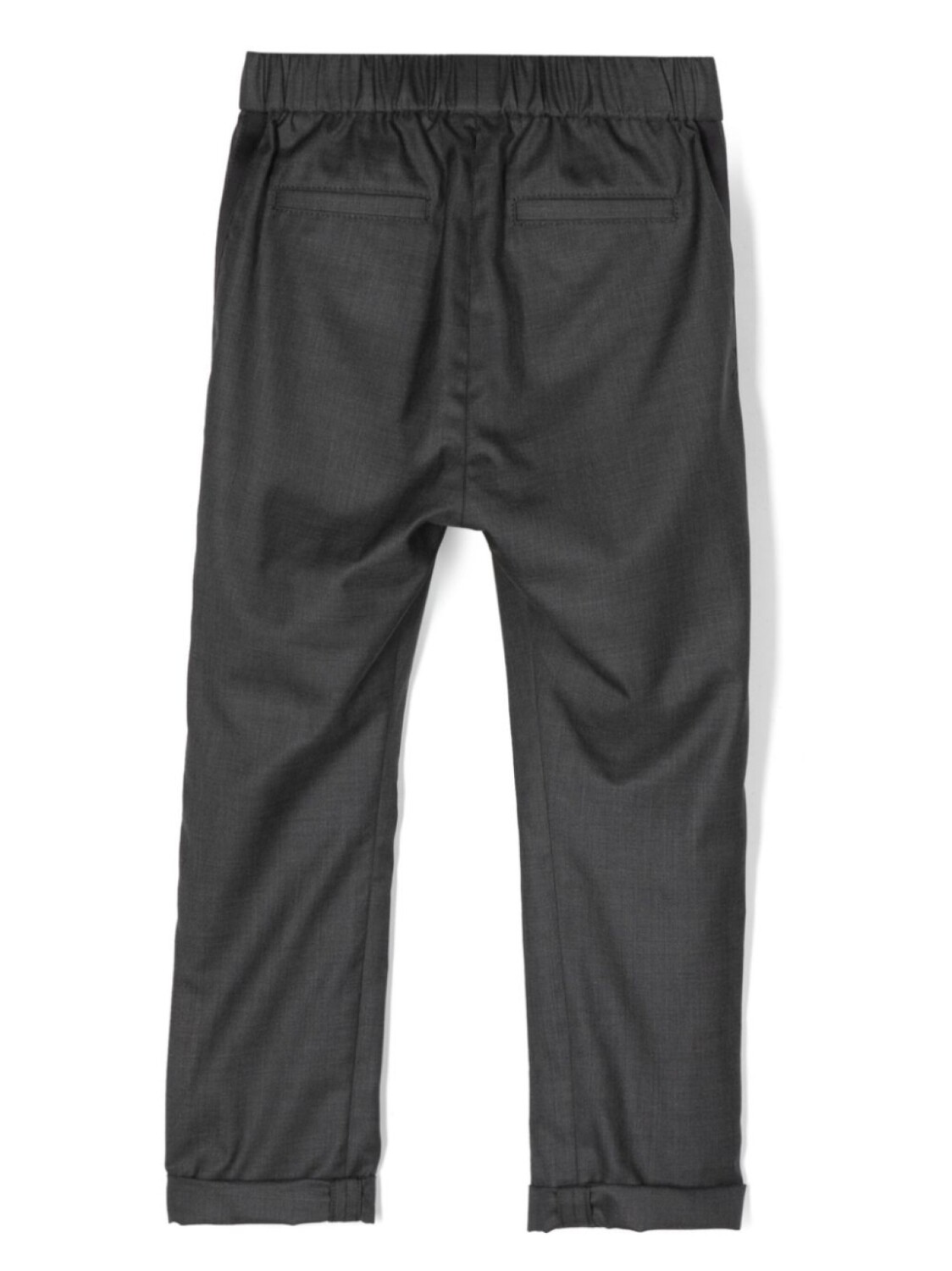 Brunello Cucinelli Kids прямые брюки с кулиской, серый — фото 2