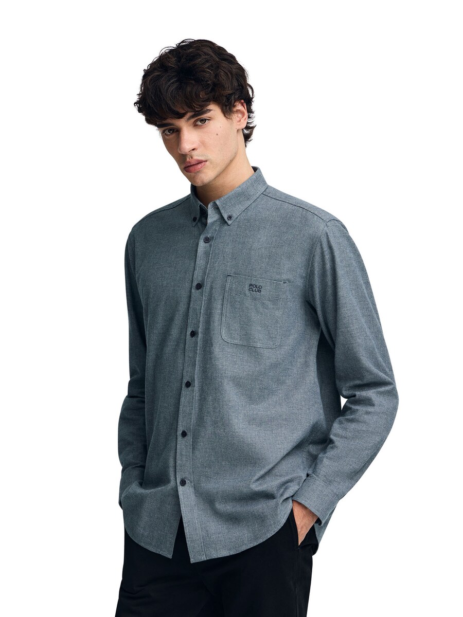

Рубашка на пуговицах классического кроя Polo Club, Blue Denim