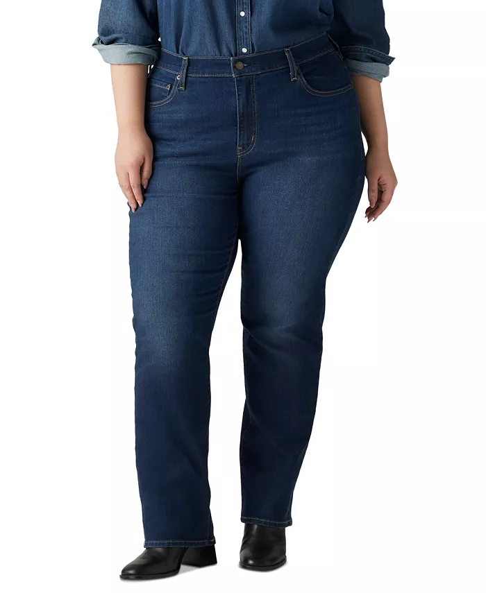 

Джинсы Chelsea Plus Size с высокой талией и прямым кроем Levi's, синий