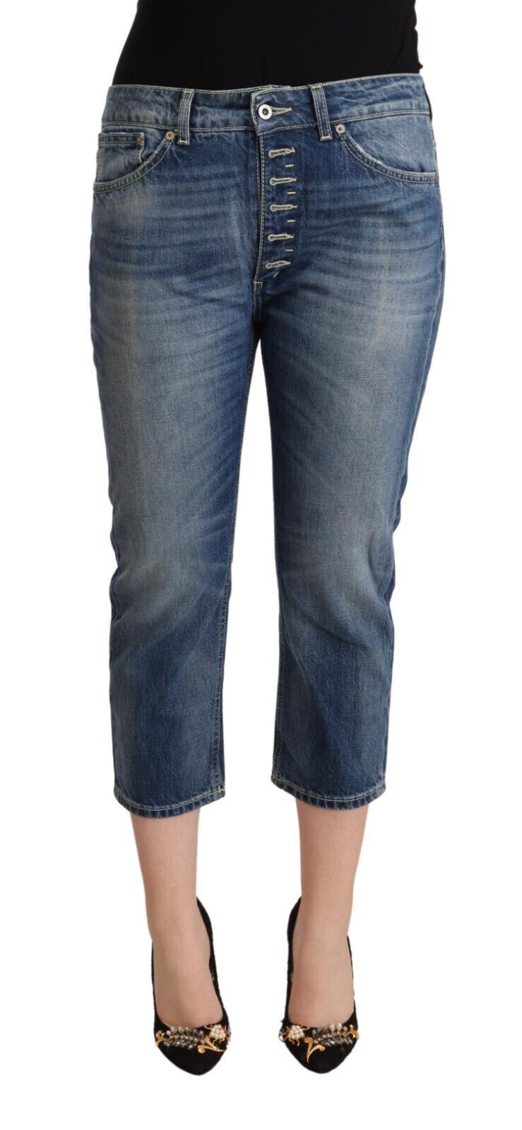 

Элегантные джинсы из хлопкового денима со средней посадкой Dondup, цвет Blue Washed