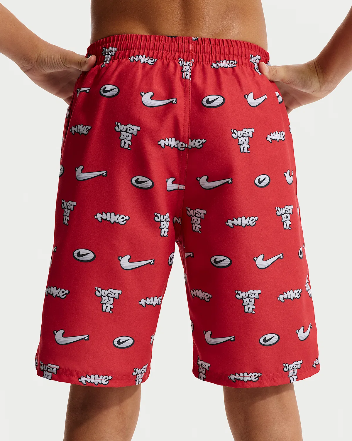 Детские (мальчиковые) плавки Nike Swim Breaker 7" с боксерской подкладкой, University Red/University Red/University Red/Wolf Grey — фото 3