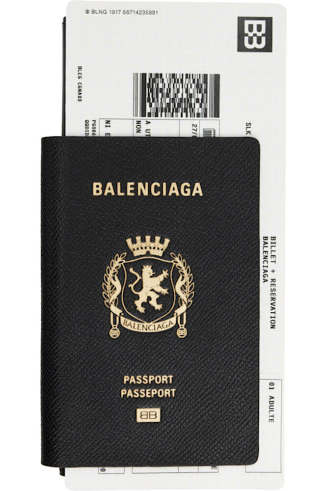

Черный длинный кошелек для паспорта на 1 билет Balenciaga