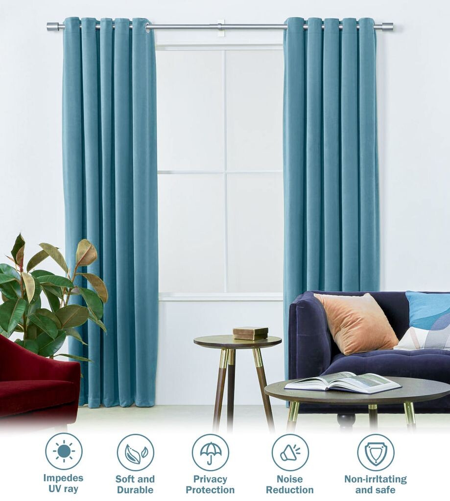 

LW Collection шторы бирюзовые бархатные готовые 290х245см с люверсами - готовые шторы с люверсами велюр - бархатные шторы - плотные шторы - затемнение LWcollection, бирюзовый