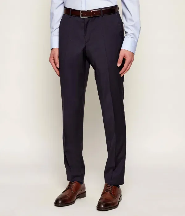 Шерстяные брюки H-Genius-MM-251 slim fit Boss, темно-синий