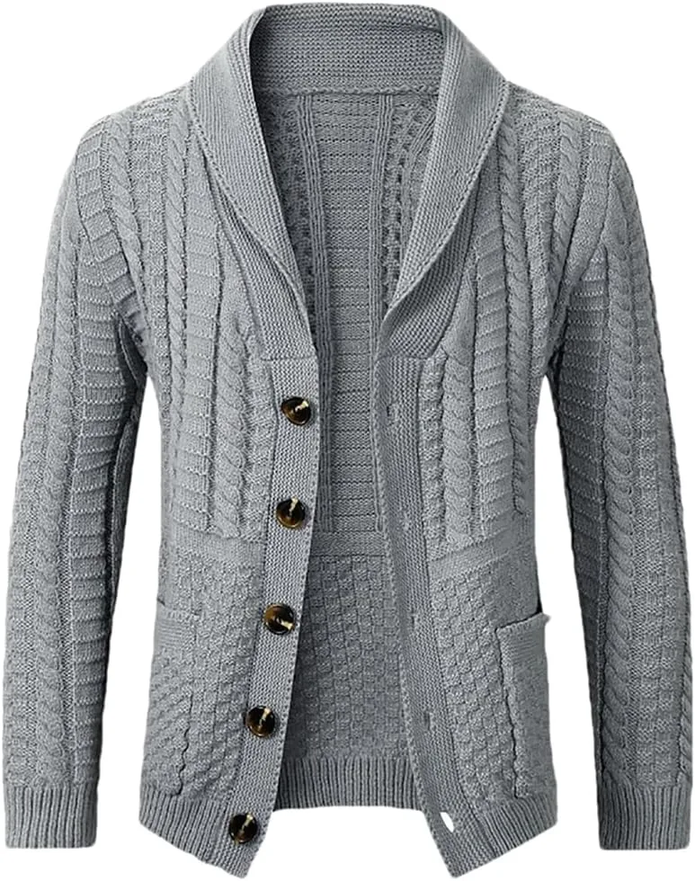 

Кардиган мужской толстый вязаный HEYDHSDC