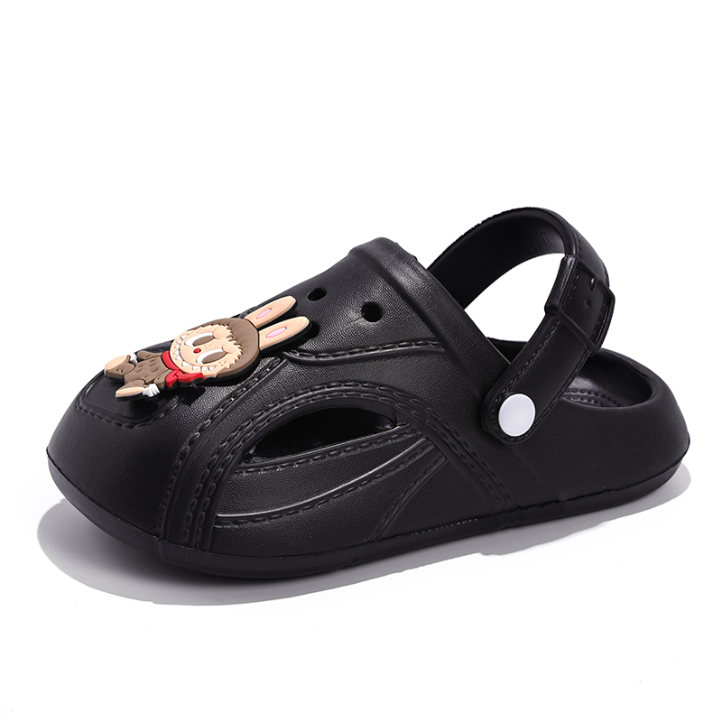 

Детские тапочки с низким верхом, противоскользящие, износостойкие, дышащие, легкие, амортизирующие NEZHACHAOHAI, черный