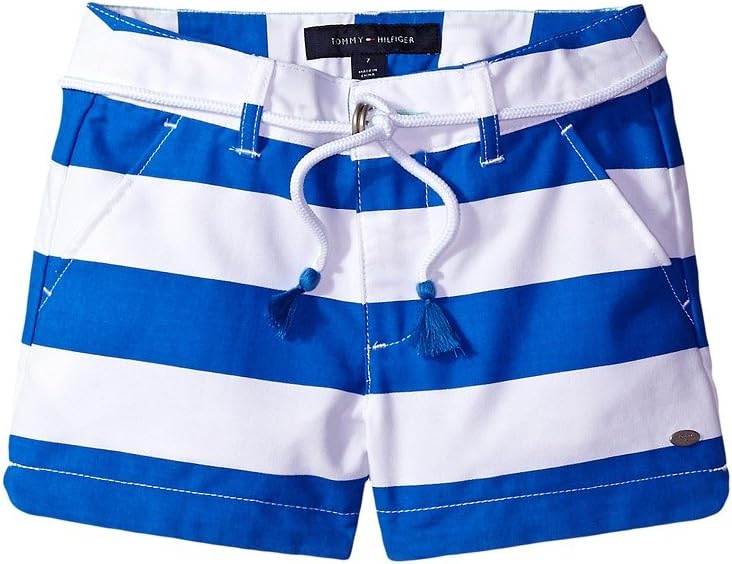 

Шорты Tommy Hilfiger для девочек в полоску в стиле регби с поясом-веревкой, Regatta Blue