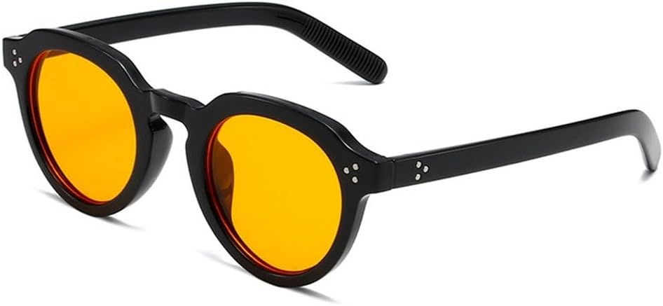 

Овальные солнцезащитные очки для женщин, модные, прозрачные, конфетные оттенки, защита от УФ-излучения UV400, ретро, ​​с заклепками, для мужчин, панк, трендовые солнцезащитные очки SKFGNX, Black Orange