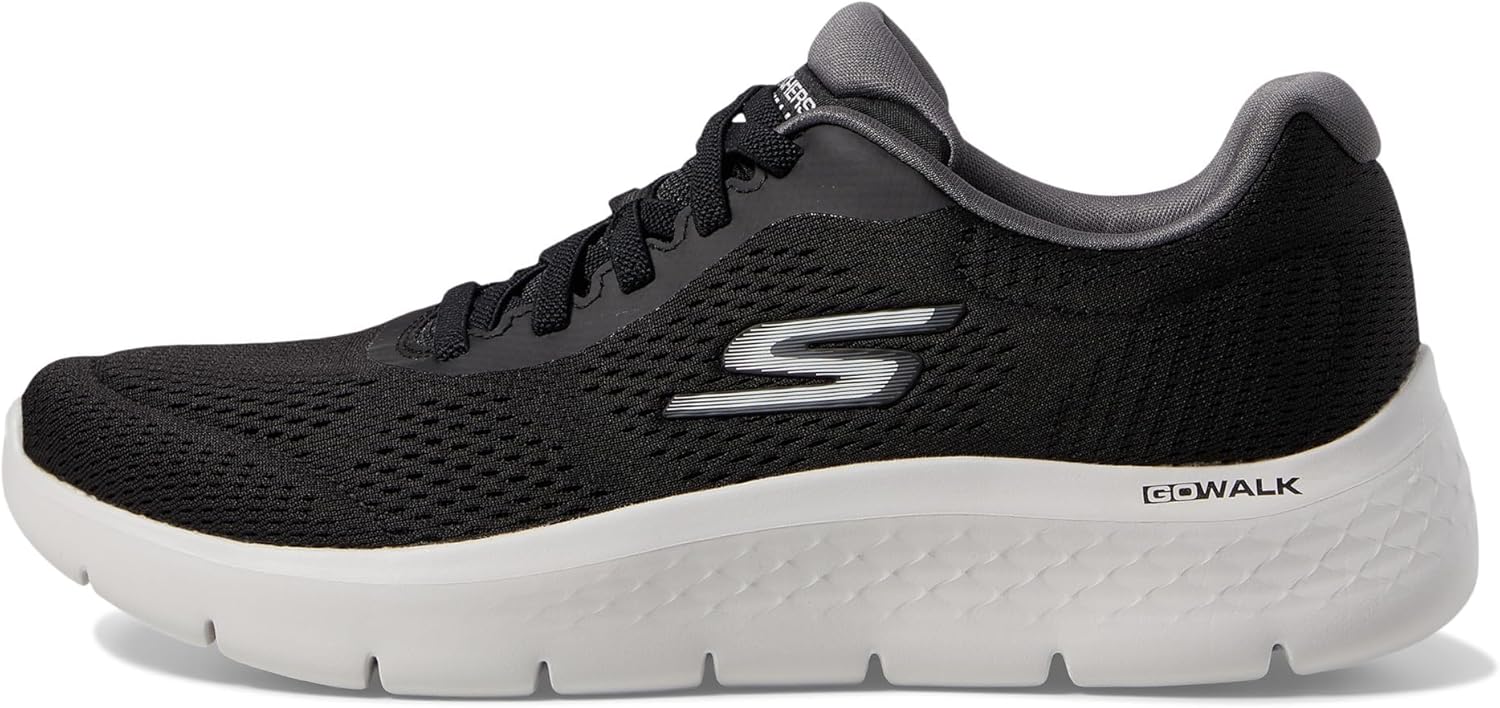 Мужские слипоны Skechers Respected - LoletoMoc с эластичной шнуровкой, черный/серый — фото 4
