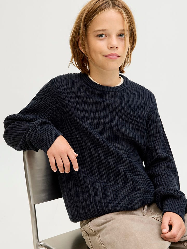 JACK & JONES Junior Свитер «Каито» темно-синего цвета — фото 3