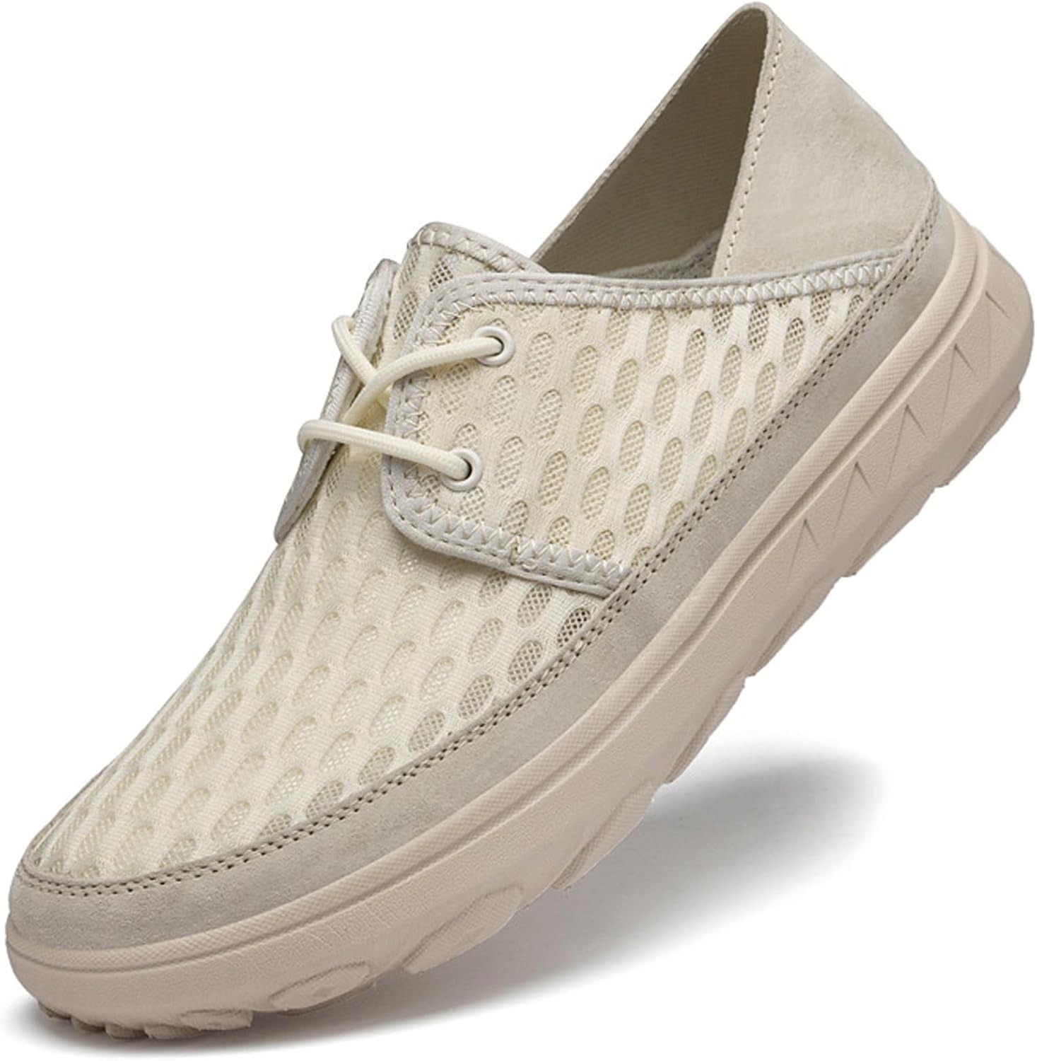 

Мужские дышащие лоферы на платформе WYUETRA с сеткой, легкие, удобные, с нескользящей подошвой, шнуровкой и без застежки, повседневные кроссовки для прогулок, модная обувь для улицы и вождения, белый