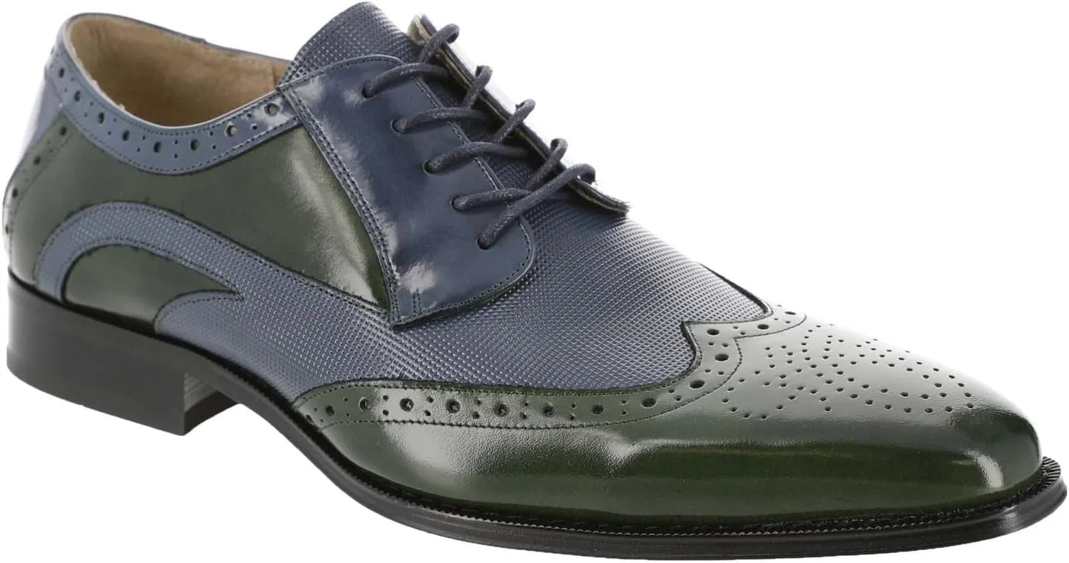 Мужские оксфордские туфли Stacy Adams Ivingale Wingtip на шнурке, темно-синий/зеленый
