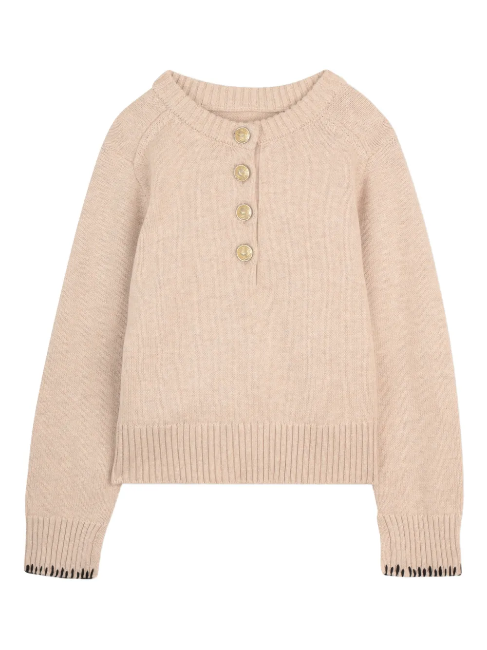 

Свитер с воротником на пуговицах Zadig & Voltaire Kids, розовый