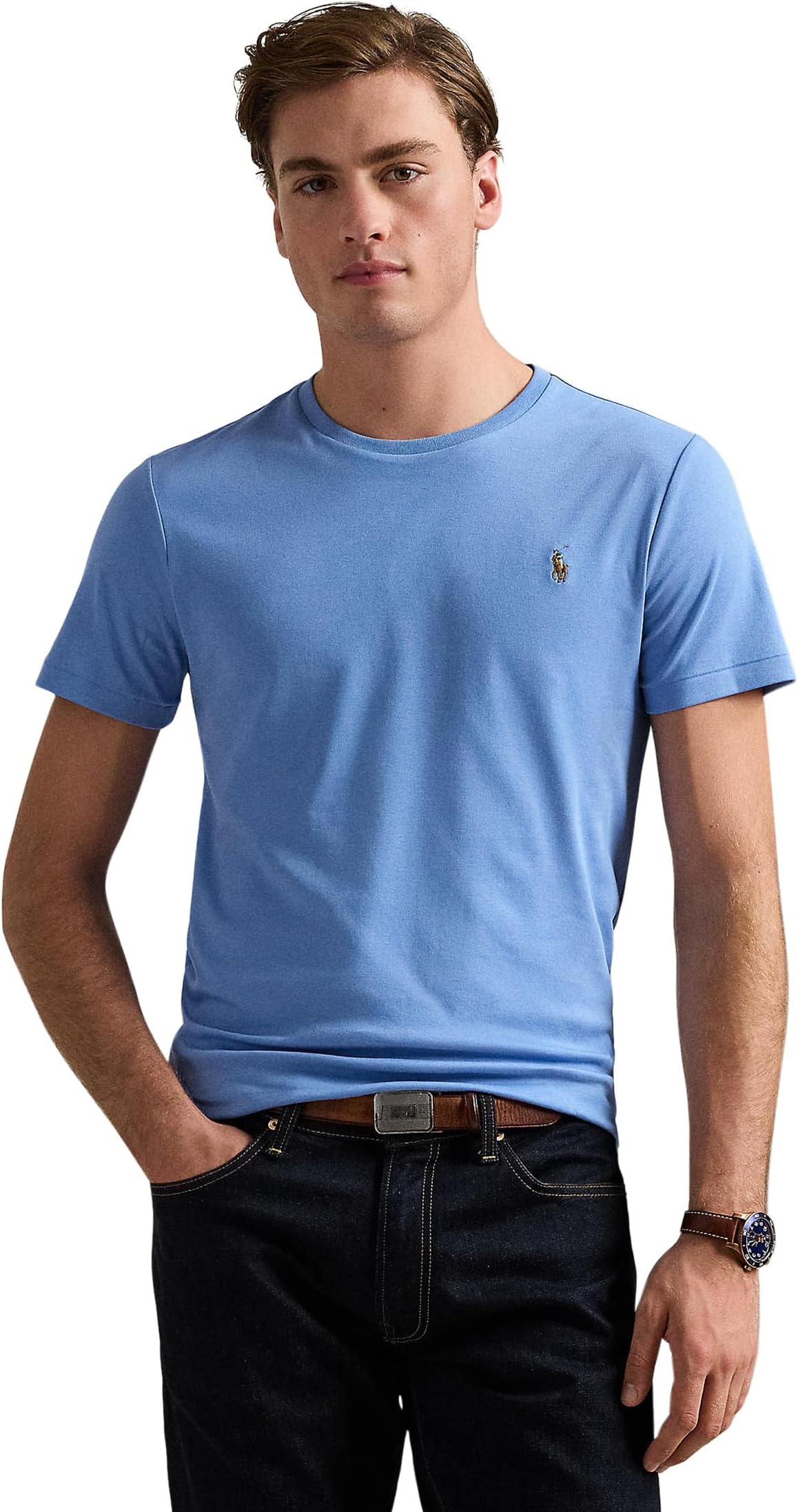 

Футболка Polo Ralph Lauren Custom Slim Fit Soft Cotton T-Shirt, цвет Sky Blue