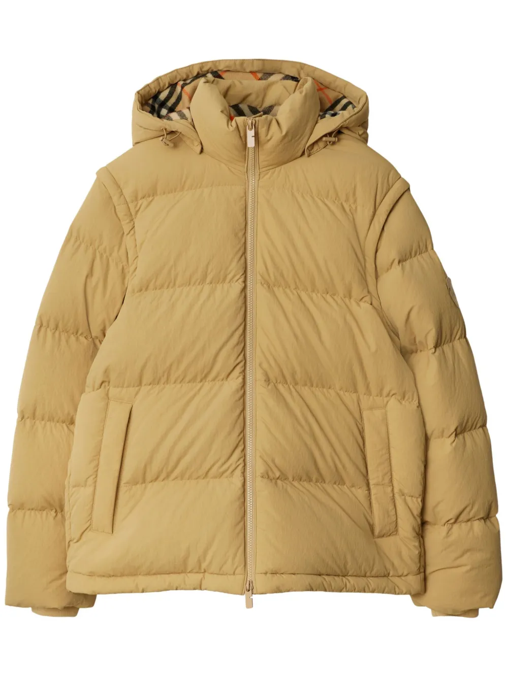 

Пуховик с нашивкой-логотипом BURBERRY, нейтральный