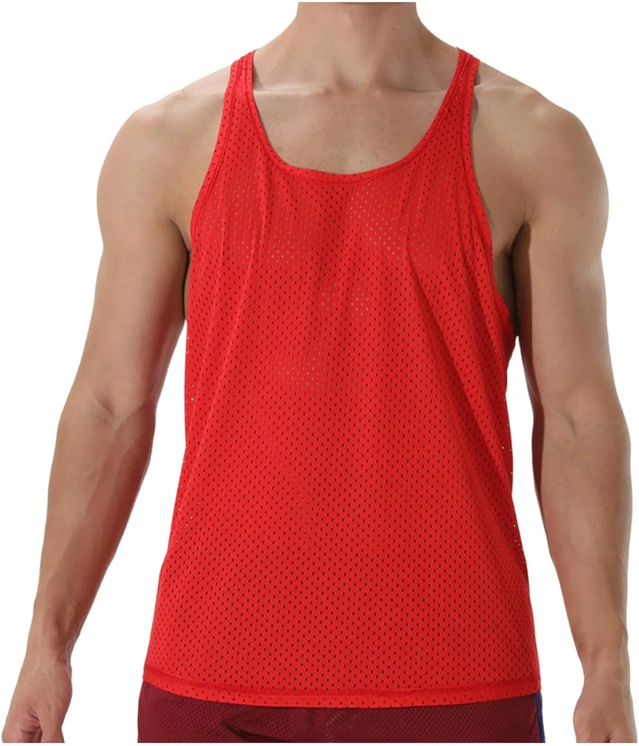Мужской топ-безрукавка Racerback Breathable Mesh Solid, Generic, Red