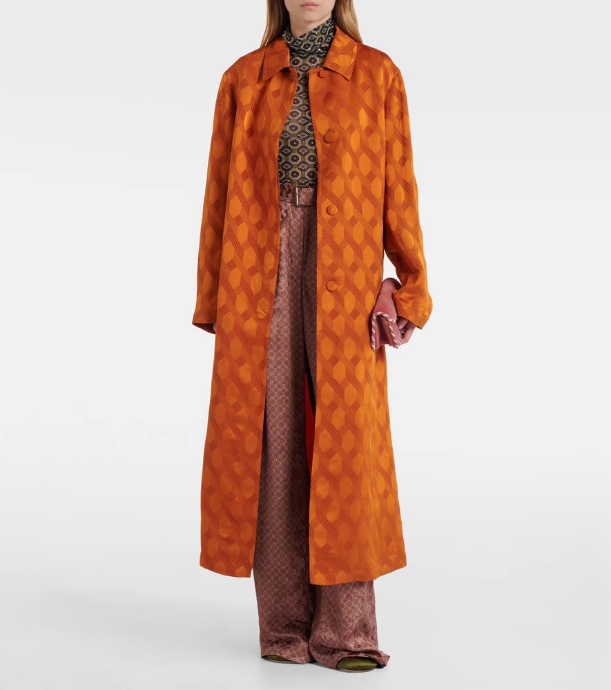 Брюки с поясом и принтом широкого кроя Dries Van Noten, Peach — фото 2