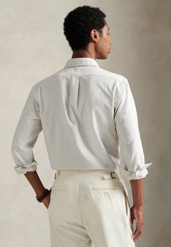 Приталенная полосатая рубашка-оксфорд Polo Ralph Lauren, Coastal Beige/White — фото 3