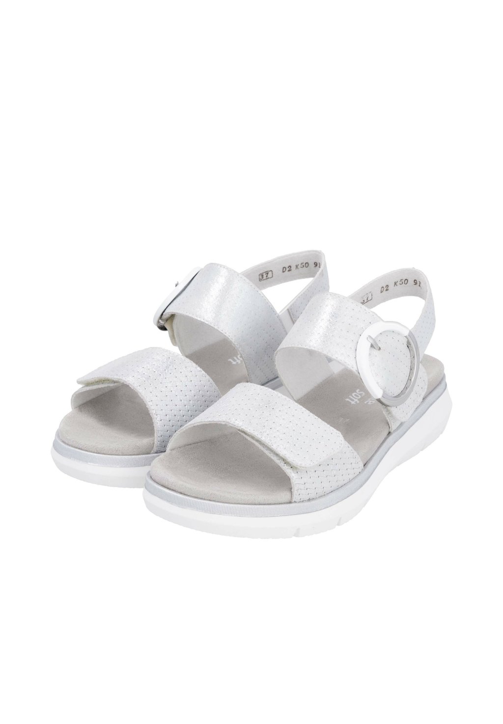 Босоножки на танкетке Platform sandals Remonte, серебряный — фото 3