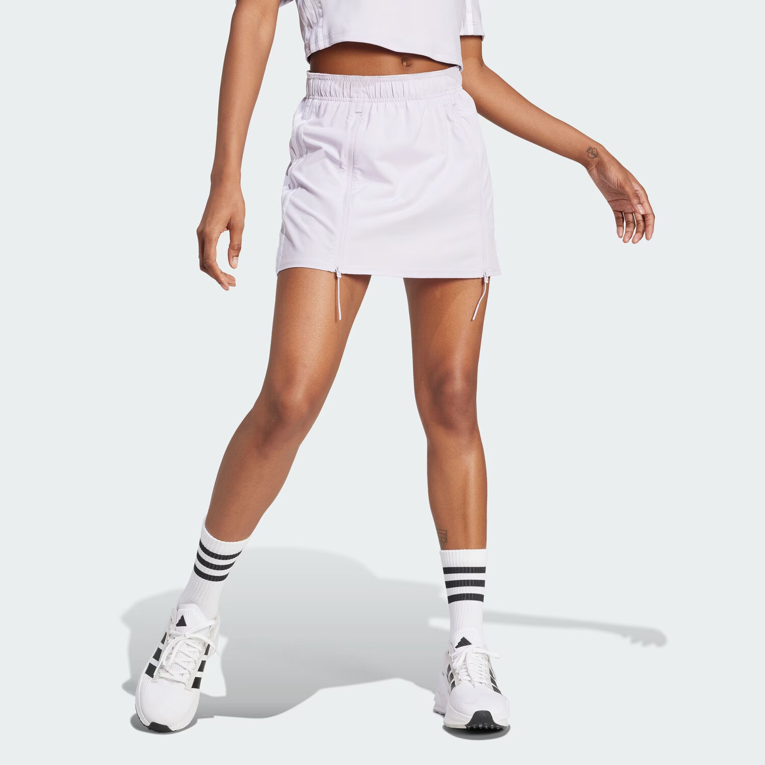 Юбка повседневная женская серебристая Adidas — фото 2