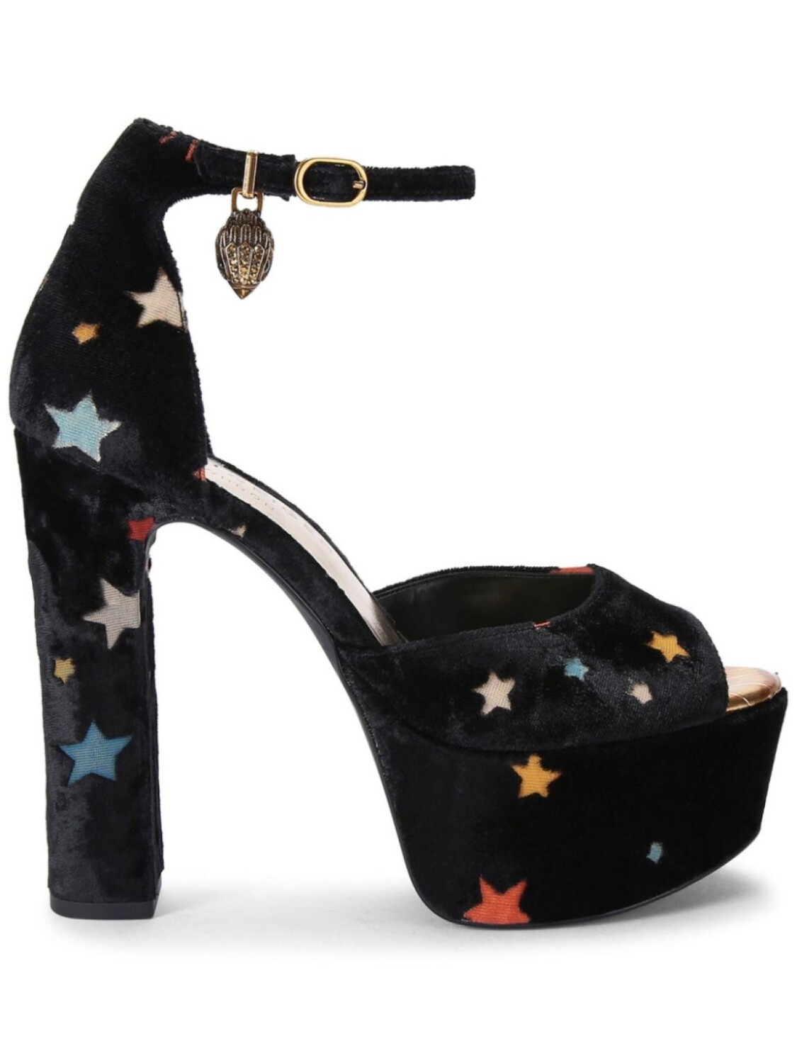 

Бархатные босоножки Shoreditch 135 на платформе Kurt Geiger London, черный