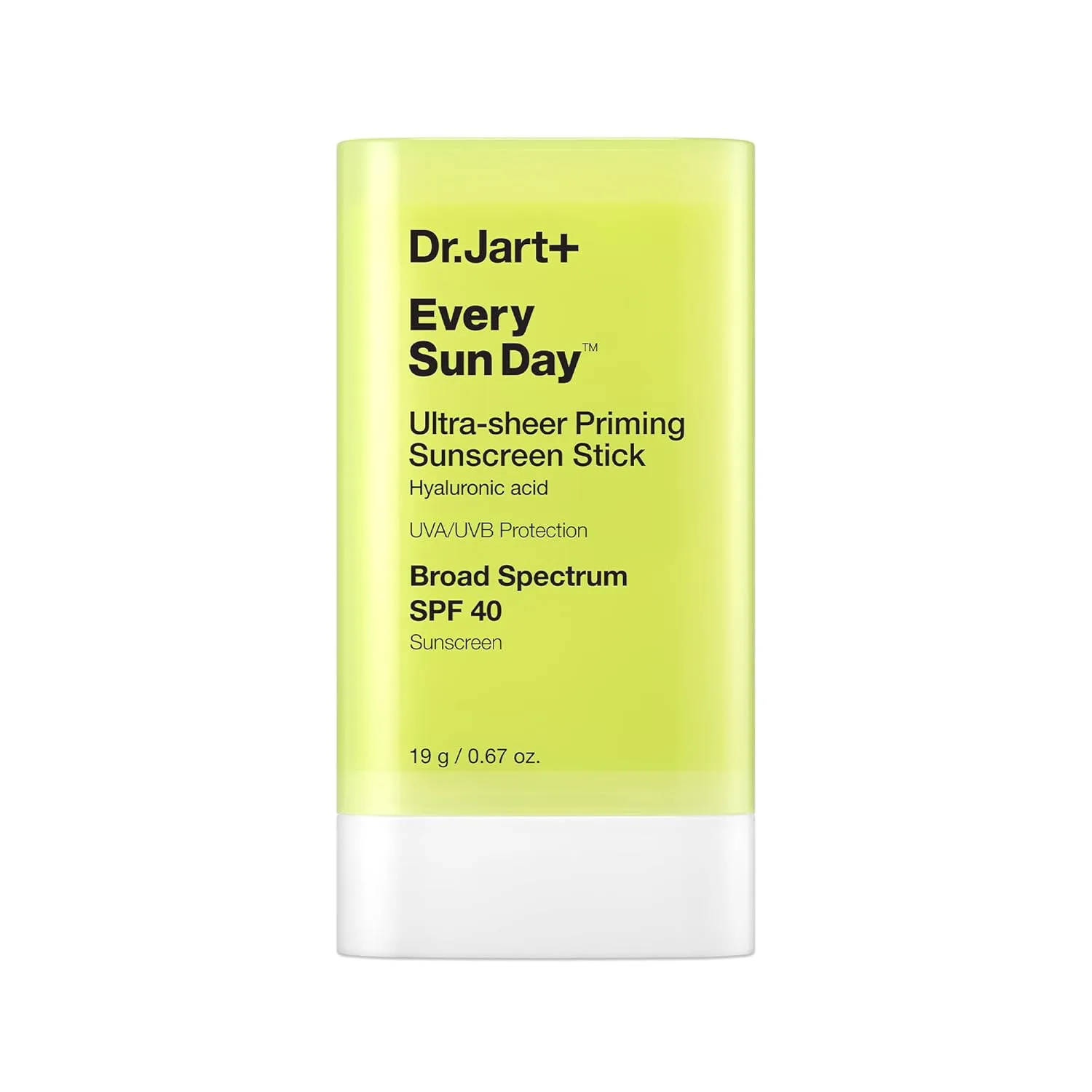 Dr.Jart+ Every Sun Day Невидимый корейский солнцезащитный стик-праймер SPF 40 с гиалуроновой кислотой | Легко наносится поверх макияжа | Корейский уход за кожей | Дорожный размер, 0,67 унции, Clear