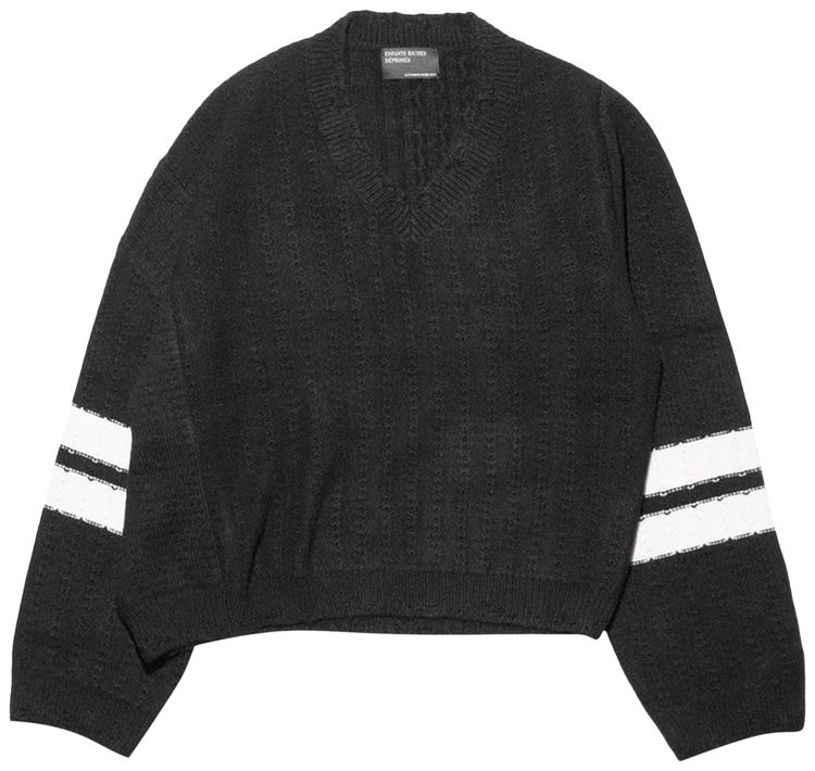 

Свитер Enfants Riches Déprimés Collegiate Stripes Asymmetrical Sweater 'Black/Cream', черный