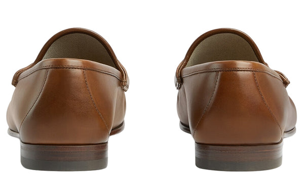 Кроссовки horsebit 1953 loafers leather Gucci, коричневый — фото 4