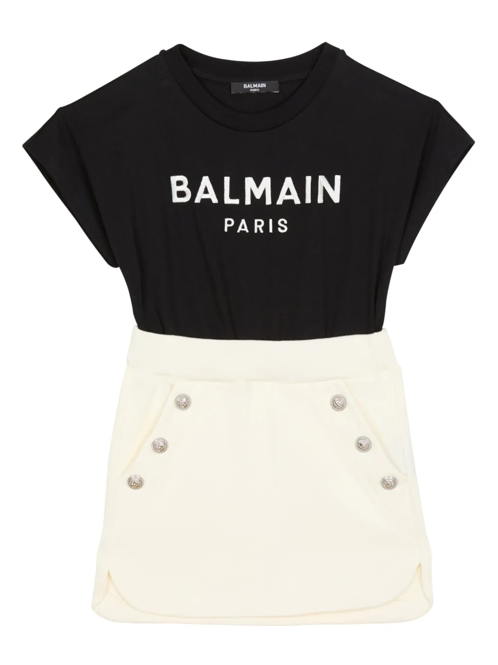 

Платье со вставками Balmain Kids, черный