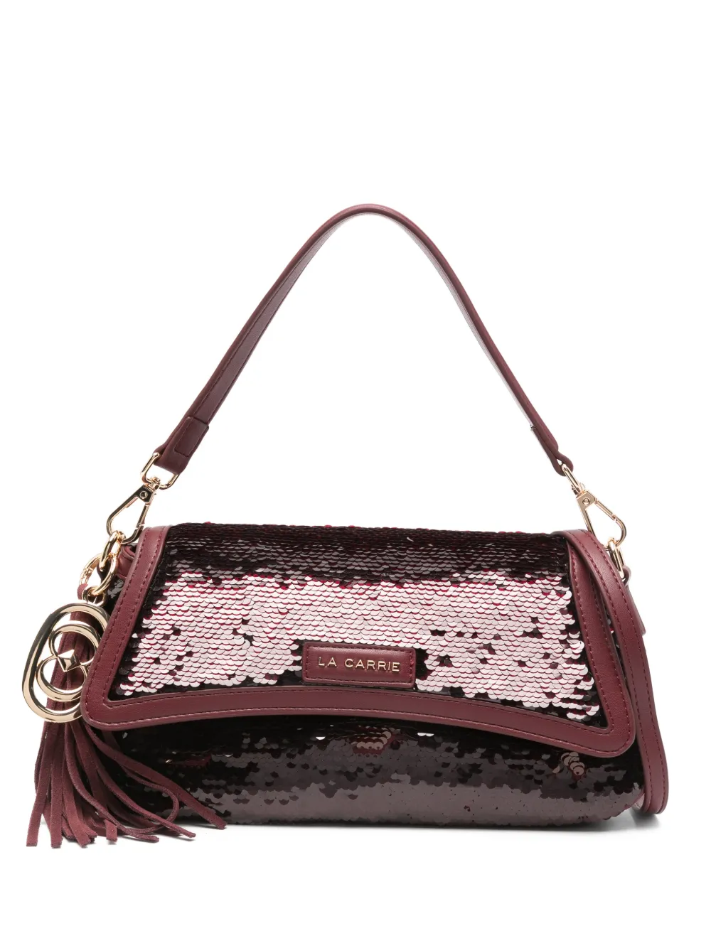 

Вечерний клатч с пайетками и кисточками La Carrie, красный