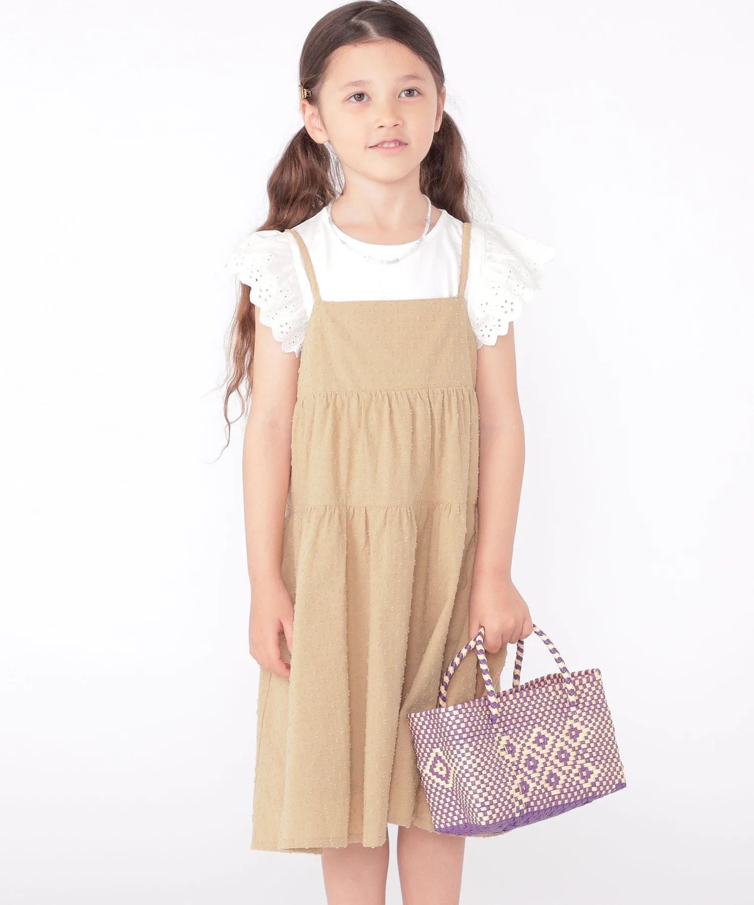 Детская модель: 100–130 см / Жаккардовое платье-комбинация SHIPS KIDS, Beige — фото 2