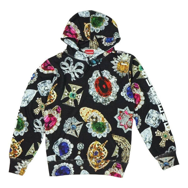 

Толстовка jewels hooded sweatshirt 'black' Supreme, черный