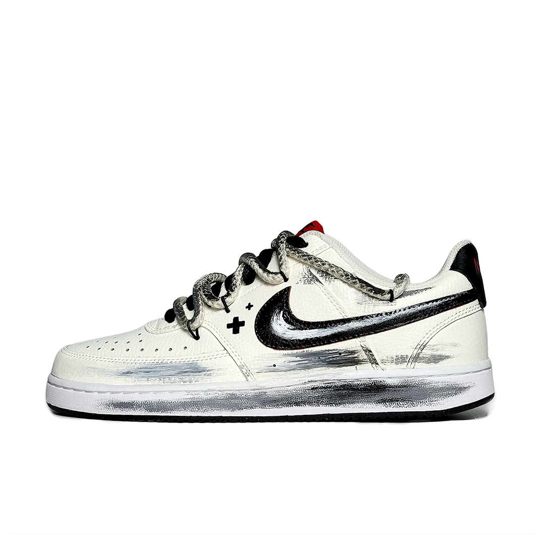 

Nike Кроссовки Court Vision 1 для скейтбординга, износостойкие, низкие, мужские, бежевые, белые, черные